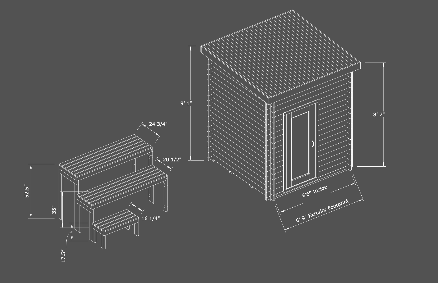 The Trumpkin MINI Sauna Cabin Kit